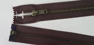 Zadrga kovinska 5 DELJIVA - RJAVA - temni bron zobki 2815