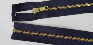 Zadrga kovinska 5 DELJIVA - MODRA - zlati zobki 2817