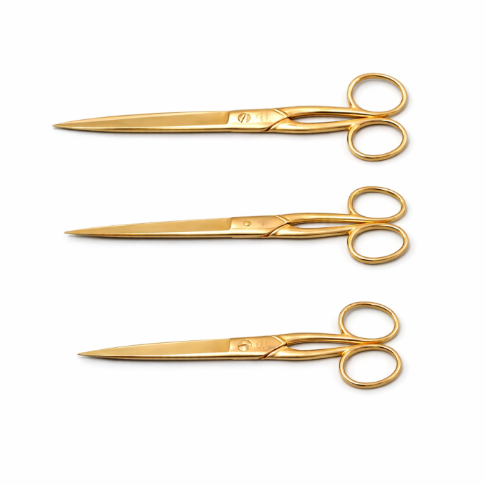 Elegantne škarje za slavnostno rezanje traku / velike pisarniške škarje - zlate 6571